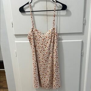Cream Paisley Slip Dress with Rust & Brown Accents